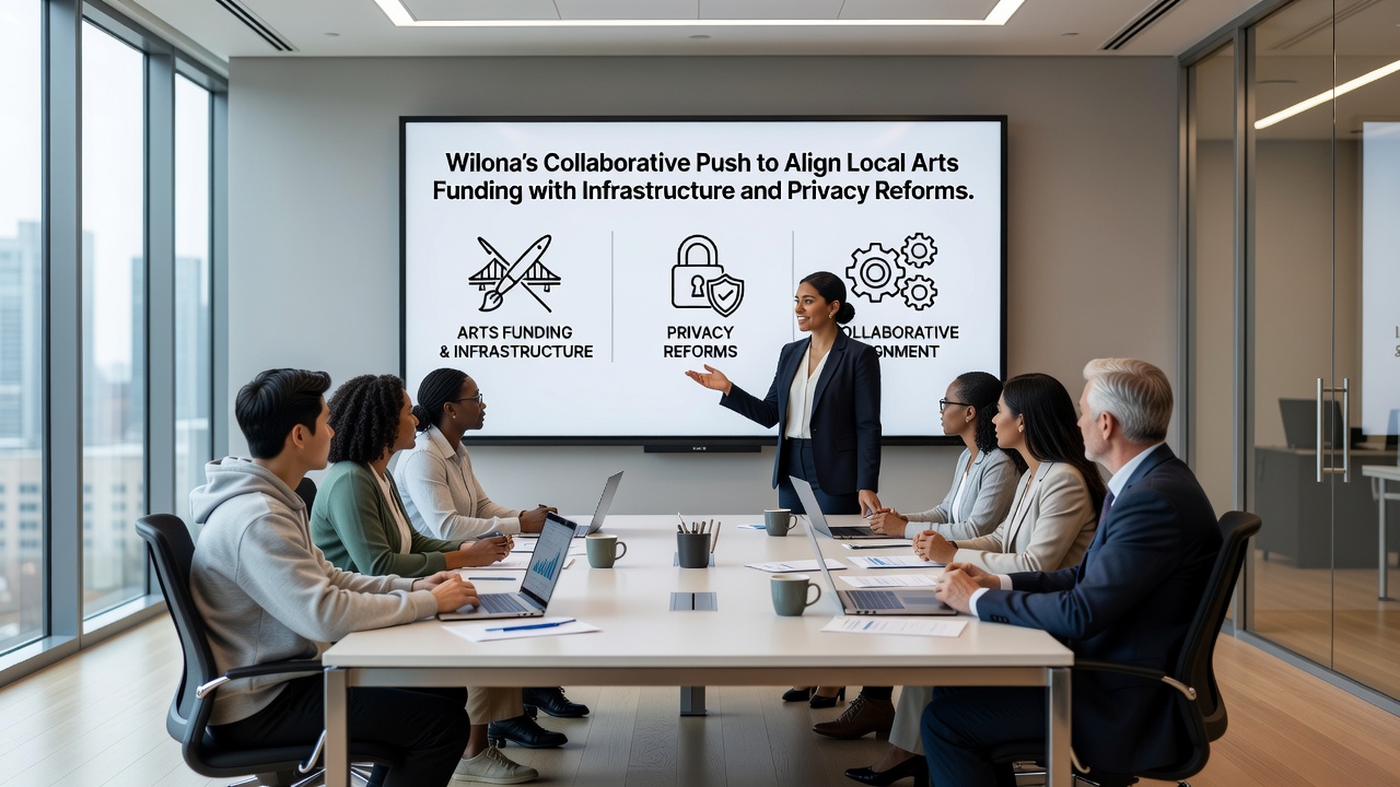 Updated arts venue model incorporating privacy-compliant infrastructure elements